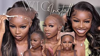 STEP BY STEP Easy Bald Cap Method  Frontal Wig Install For Beginners [upl. by Eednak148]