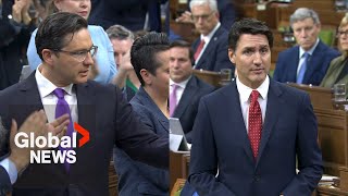 Poilievre demands Trudeau expel Chinese diplomat involved in alleged threats to Tory MPs family [upl. by Ahtiekahs483]