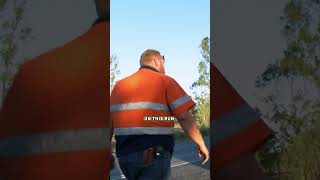 Trucker hits a 50kg Kangaroo outbacktruckers truckerlife animalencounter [upl. by Ingraham]