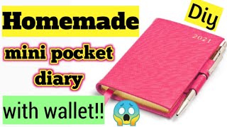 Diy mini pocket diary with walletDiy mini pocket diaryHomemade mini pocket diary easyDiy diary [upl. by Bevvy]