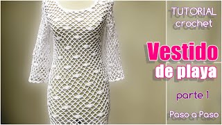 Vestido mujer tejido a crochet paso a paso 1 de 3 [upl. by Nicko]