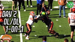 2024 Senior Bowl Coverage Day 2  OLvsDL  National Team 1 on 1 [upl. by Ruthie408]