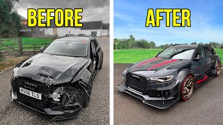 FULL BUILD  REBUILDING A CRASH DAMAGED AUDI RS6 [upl. by Einre]