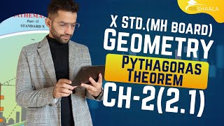 10th Class Geometry Ch221 Pythagoras Theorem Maharashtra boardSSC [upl. by Llennhoj]