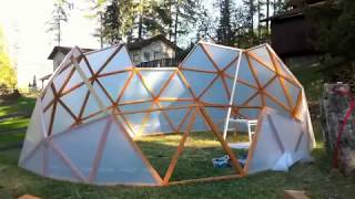 3V Geodesic Dome Greenhouse Geodome Polydome Hubless Sqft gardening [upl. by Rengaw]