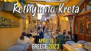 Rethymno Crete walking tour in 4k Kreta Greece 2023 [upl. by Collar]