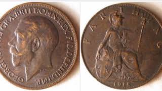 GB 1915 FARTHING Coin WORTH [upl. by Ellenaej]