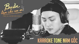 「KARAOKEBEAT」Buồn Làm Chi Em Ơi  Hoài Lâm  TONE NAM BEAT GỐC [upl. by Tnerual]