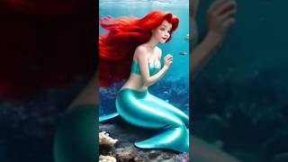 Ariel The Little Mermaid Disney cartoon hugs Underwater Fantasy Drawing AI Neural Network [upl. by Orag736]