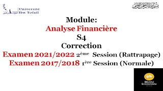 Analyse financière S4  Examen avec correction  Rattrapage  20212022 [upl. by Vikki]