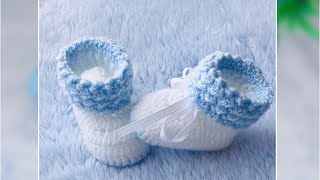 SON PRECIOSOS 🤩 Zapatitos Escarpines Botitas para bebe a crochet SUPER FACIL PATRON DE GANCHILLO [upl. by Astrid825]