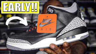 TRUE TO 88 OG EARLY IN HAND LOOK AT THE AIR JORDAN 3 OG BLACK CEMENT 2024 [upl. by Gilbertine]