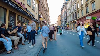 Stockholm Reopens Stage 2  Nightlife Walk in Södermalm District 4K [upl. by Ahtikal]