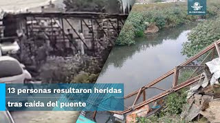 Momento exacto del colapso de puente peatonal entre Nezahualcóyotl y Chimalhuacán [upl. by Lamak]