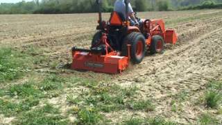 Kubota B2920 running a Land Pride 50 inch reversing tiller [upl. by Niraa669]