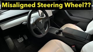 Have a Tesla with an OFFCENTER Steering Wheel Heres how to fix it [upl. by Noraha295]