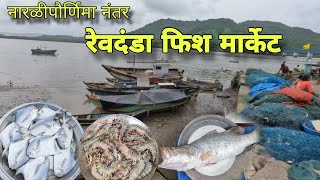 नारळी पौर्णिमेनंतर रेवदंडा फिश मार्केट  Revdanda Fish 🐟 Market [upl. by Loss]