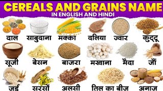 Cereals names hindi and english  Anajon ke naamअनाजों के नाम [upl. by Acile495]