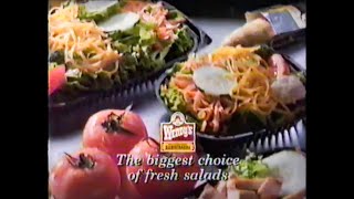 90s Ads  Wendys Hamburgers  Fast amp Fresh Salads  1992 [upl. by Eatnoed]