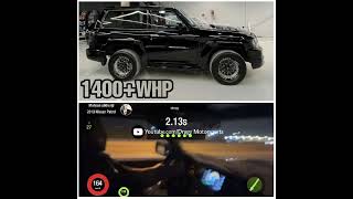 1400WHP Nissan Patrol TB48 TWIN TURBO Insane Dragy Times from 100200 Kmh [upl. by Melloney]