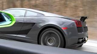 Lamborghini Gallardo vs Gallardo Superleggera from roll [upl. by Alaekim614]