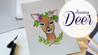 Lets Draw Deer  Reindeer [upl. by Adnole]