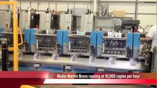 Muller Martini Bravo Saddle Stitcher in production at Ultragraph [upl. by Fineman]