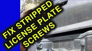 How to Repair Stripped Rear License Plate Screws Toyota Tacoma [upl. by Kehr]