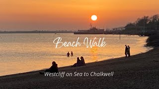 Beach Walk Westcliff to Chalkwell Westcliff on Sea Southend on Sea Essex UK [upl. by Amahcen231]