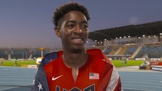 IAAF WU20 Championships Bydgoszcz 2016 110m Hurdles Men Final Silver Amere LATTIN USA [upl. by Sieracki]