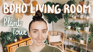 My BOHO Living Room Plant Tour ☀️🪴 [upl. by Ribble219]