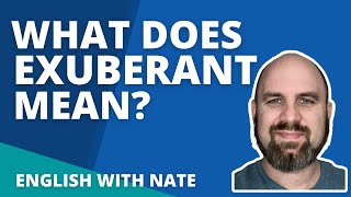 What Does Exuberant Mean  Pronunciation Exuberant Learn English With Nate [upl. by Acinoj]