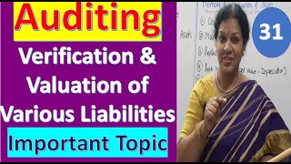 31 quotVerification amp Valuation of Various Liabilities quot  Important Topic from Auditing Subject [upl. by Marlee]