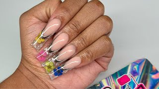 Polygel French Tip Encapsulated  Slayed By Riz [upl. by Casteel]