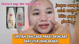 SKINCARE RUTIN PAGI DAN MALAM WAJAH AUTO GLOWING BEBAS KOMEDO DAN JERAWAT [upl. by Ros]