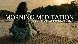 5 min Guided Morning Meditation with Positive Affirmations  Yoga with KAssandra [upl. by Elenore]