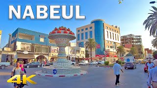 Nabeulنابل Coastal city Walking Tour in Tunisia【4K HD – 60fps】🇹🇳 [upl. by Kcirdef]