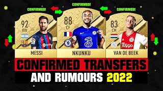 FIFA 23  NEW CONFIRMED TRANSFERS amp RUMOURS 🤪🔥 ft Nkunku Messi Van De Beek etc [upl. by Nored]