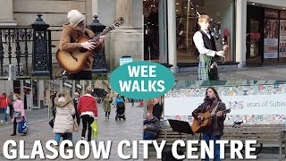 Buchanan Street Walk With Buskers  Glasgow Scotland  January 2022 [upl. by Nyvar366]