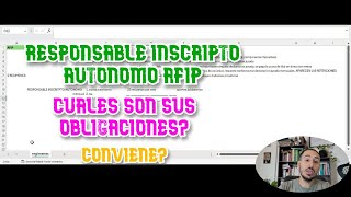 Cuales son las obligaciones de Autonomo o Responasble inscripto Afip Argentina 2024 [upl. by Glogau]