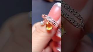 Natural citrine ring main stone 5 x 7mm zircon setting [upl. by Younger]