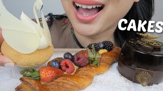 ASMR Cakes amp Pastry The Time SWAN and Exotic Pastry NO TALKING Eating Sounds  NE Lets eat [upl. by Airdnazxela369]