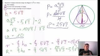 Wysokość trójkąta równobocznego ma długość 5 pierwiastków z 3 [upl. by Ruhl]