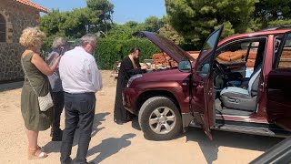 Greek Priest bless the car  Greece Orthodox Church Saint Mina Monastery [upl. by Romeo]