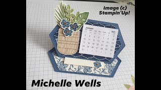 Easel Desk Calendar  Boho Indigo  Stampin Up  Stamping with Michelle W [upl. by Einaled537]