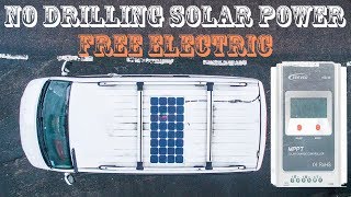 FREE ENERGY Solar Panel VW Campervan Install  How to Tutorial  No Drilling DIY PV T5 Vanlife POWER [upl. by Bocyaj847]