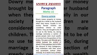 Dowry System Paragraph I HSC 2023 I Shorts hscparagraph dowrysystem [upl. by Deehsar429]