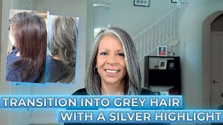 Transition into Grey Hair with a Silver Highlight Help for Blonde Red or Brunette [upl. by Silvia464]