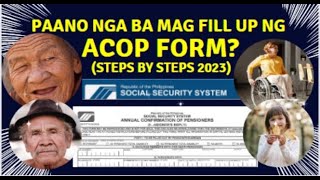 PAANO NGA BA MAG FILL UP NG SSS ACOP FORM  UPDATED STEPS YEAR 2023  BRYLLEZ CHANNEL [upl. by Hubing356]