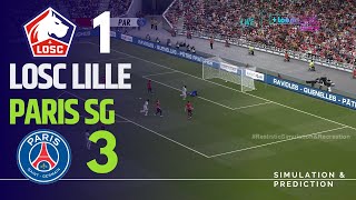 LILLE 13 PSG  RÉSUMÉ  2024 Ligue 1 simulation eFootball [upl. by Leiuqese183]